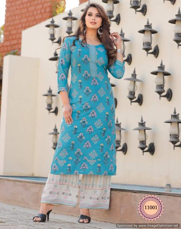 Diya Biba's 11 Beautiful Rayon Kurti With Plazzo 